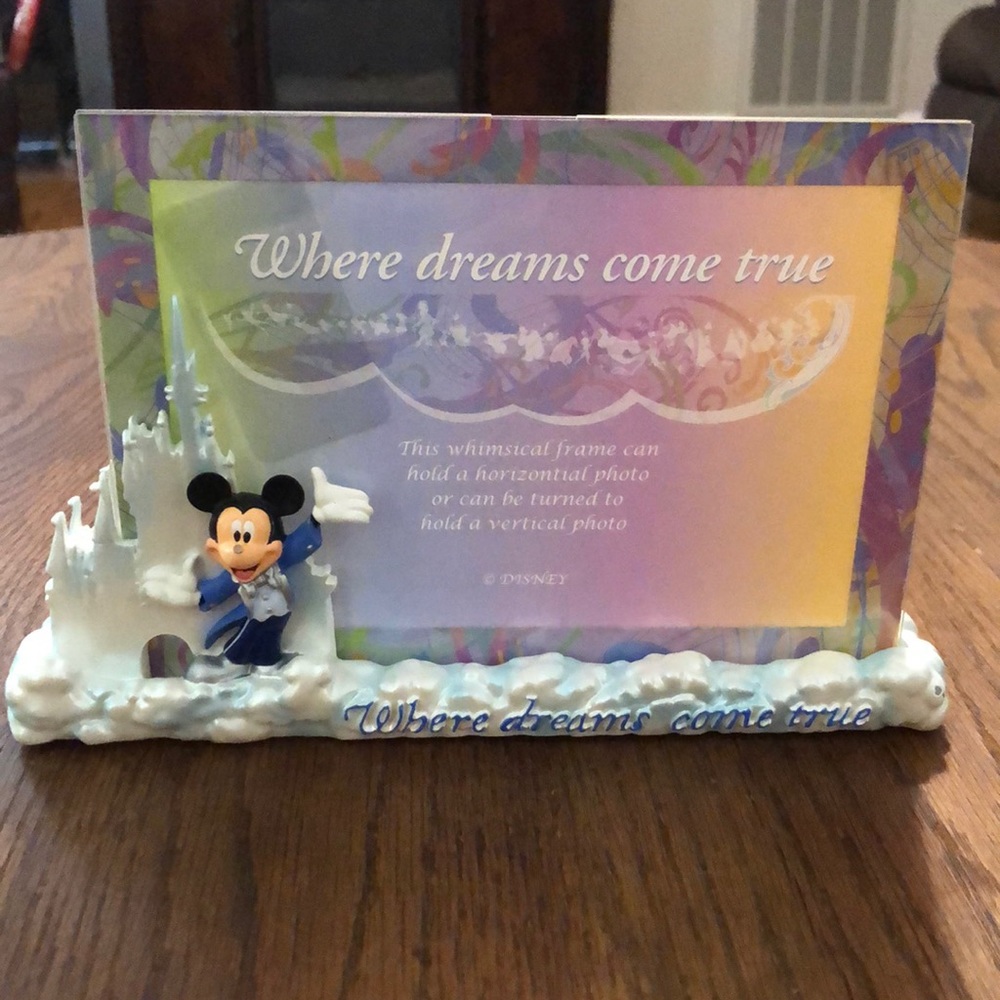 Genuine Disney "Where Dreams Come True" Mickey Mouse Photo Frame EUC